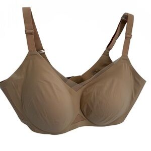 Honeylove Wireless Bra Size 1X (40 C/D) Beige Adjustable Nylon Back Closure